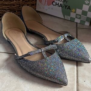 J. Crew Silver Glitter Women's Flats